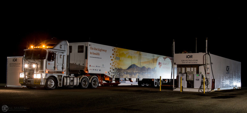 IOR sponsors Heart of Australia and the travelling clinic truck is pictured stopped at IOR Petroleum diesel stop.