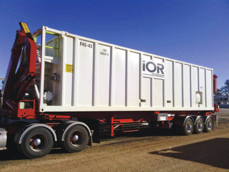 IOR petroleum mobile franc tank on a red truck in rural Australia