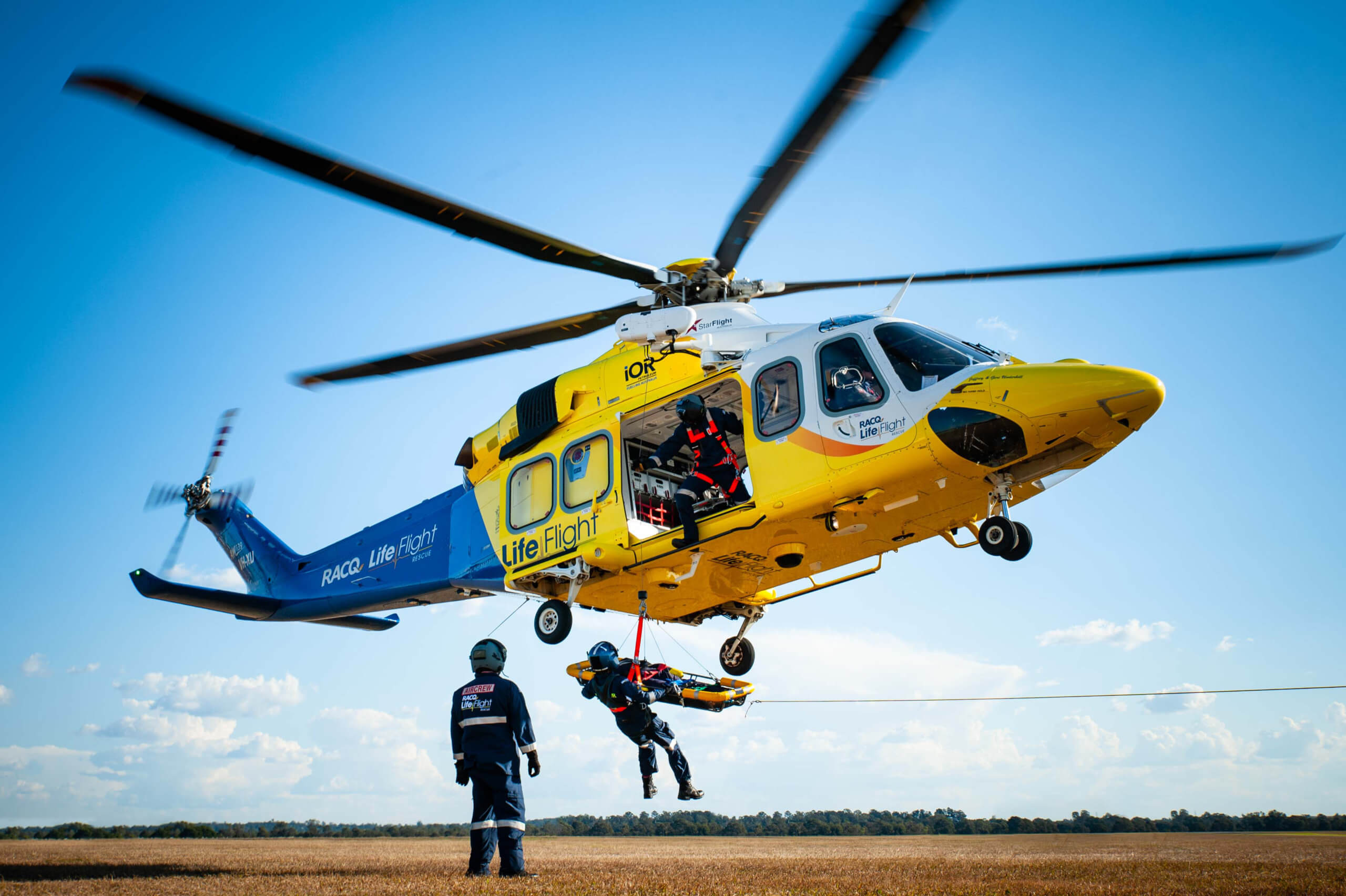 RACQ LifeFlight Rescue Winching Practice